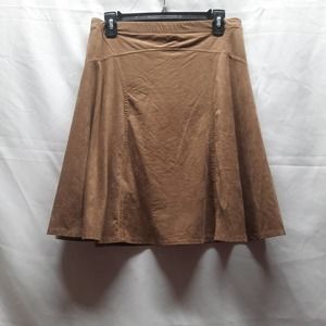 Max Studio Dark Tan Fit & Flare Elastic waist Knee length skirt Small